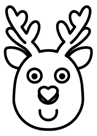 Simple Deer Face Coloring Page