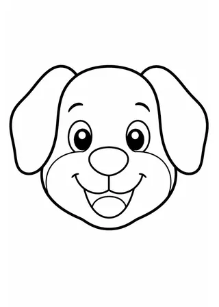 simple dog face coloring page preview