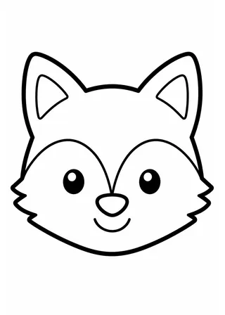 Simple Fox Face Coloring Page