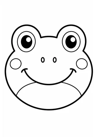 Simple Frog Face Coloring Page