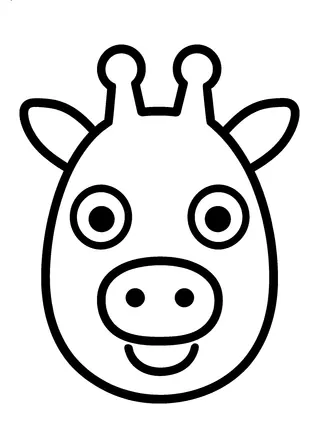 Simple Giraffe Face Coloring Page