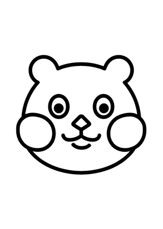 Simple Hamster Face Coloring Page