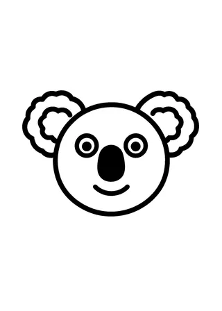 Simple Koala Face Coloring Page