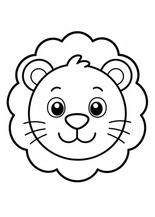 Simple Lion Face Coloring Page