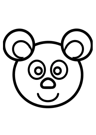 Simple Mouse Face Coloring Page
