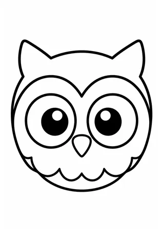 Simple Owl Face Coloring Page