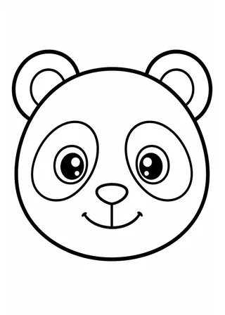 Simple Panda Face Coloring Page
