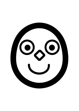 Simple Penguin Face Coloring Page