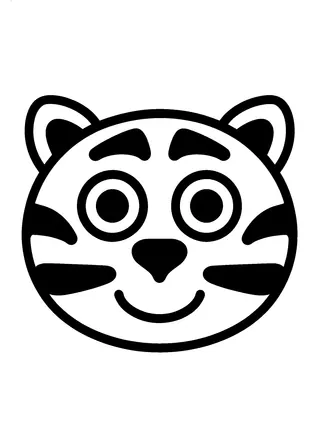 Simple Tiger Face Coloring Page