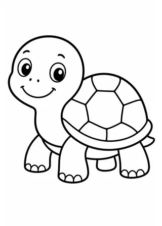 Simple Turtle Face Coloring Page