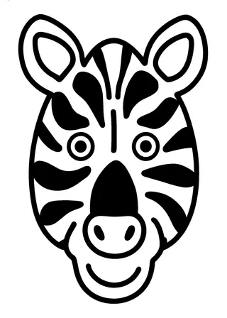 Simple Zebra Face Coloring Page