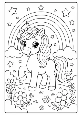 printable unicorn coloring pages black and white line art