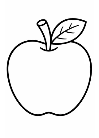 apple coloring page printable black and white coloring page