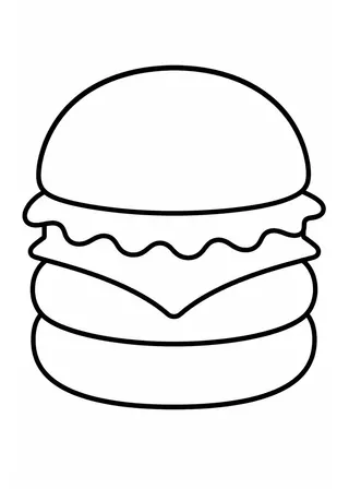 Simple Burger Coloring Page