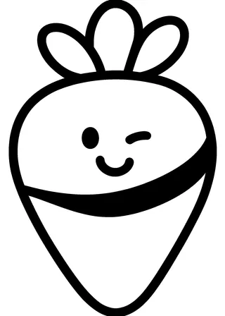 Simple Carrot Coloring Page