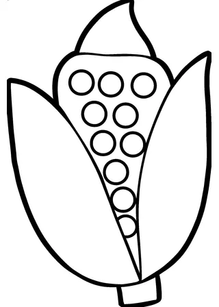 Simple Corn Cob Coloring Page