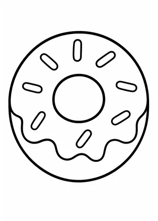 Simple Donut Coloring Page