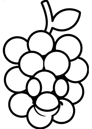 Simple Grapes Coloring Page