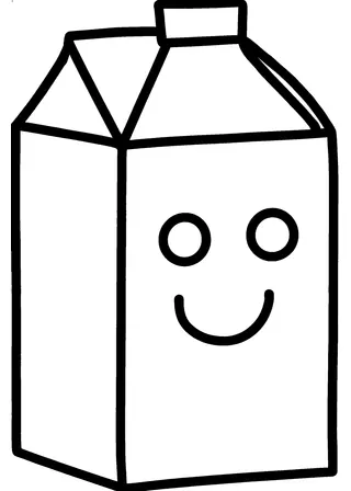 Simple Milk Carton Coloring Page