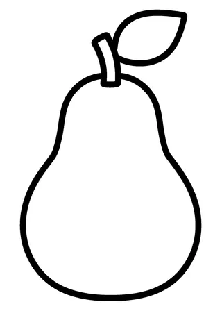 Simple Pear Coloring Page