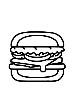 Simple Sandwich Coloring Page
