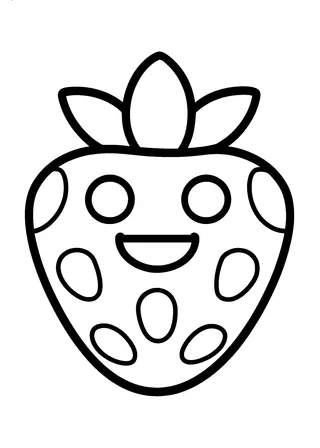 Simple Strawberry Coloring Page