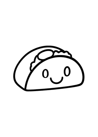 Simple Taco Coloring Page