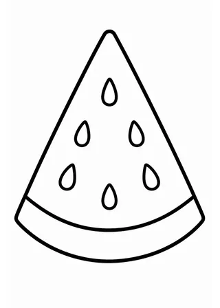 Simple Watermelon Slice Coloring Page