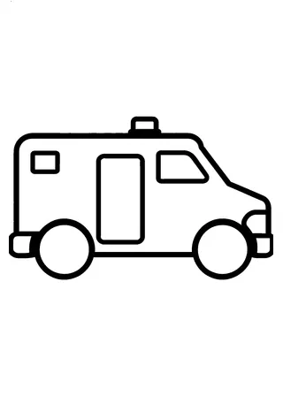 ambulance coloring page printable black and white coloring page