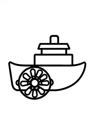 Simple Boat Coloring Page