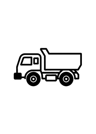 Simple Dump Truck Coloring Page