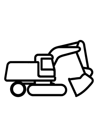 Simple Excavator Coloring Page