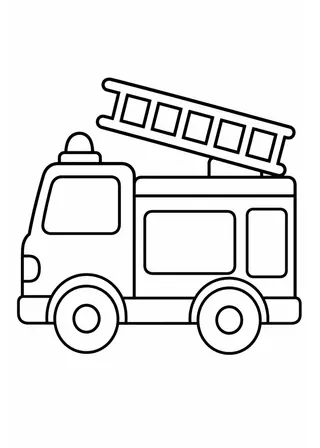 Simple Fire Truck Coloring Page
