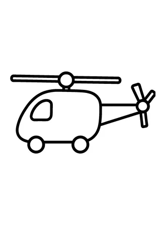 Simple Helicopter Coloring Page