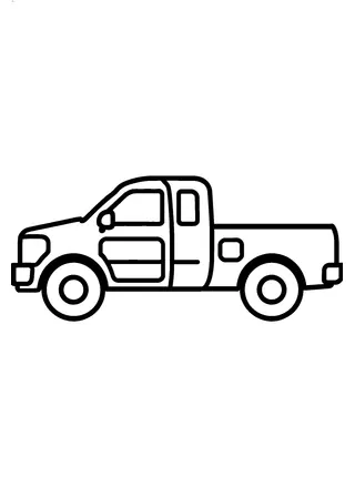 Simple Pickup Truck Coloring Page