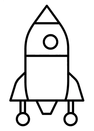 Simple Rocket Coloring Page