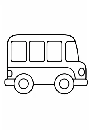 Simple School Bus Coloring Page