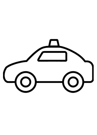 Simple Taxi Coloring Page