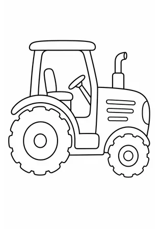 Simple Tractor Coloring Page