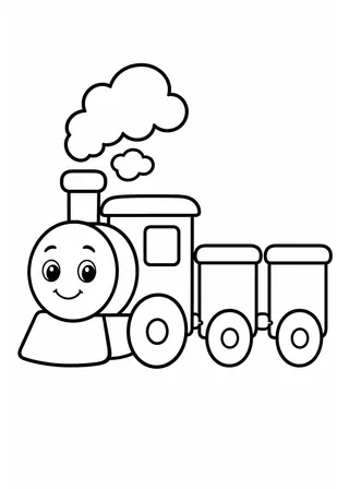 Simple Train Coloring Page